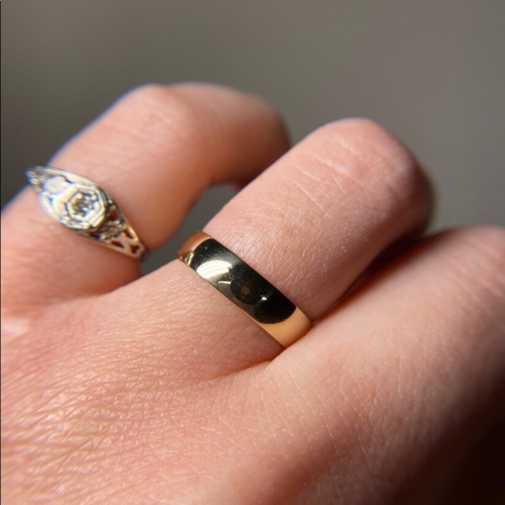 10k solid yellow gold cigar band ring 4.5 4.75